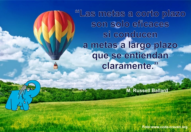 Una Enseñanza de M. Russell Ballard sobre Las Metas, en La Frase del Día del Centro de lavado de coches Elefante Azul Avilés